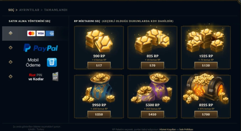 lol rp yükeleme