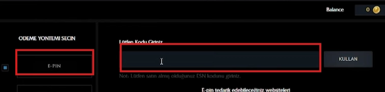 rise online cash yükle